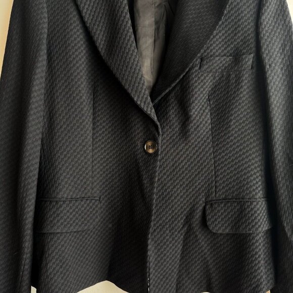 Emporio Armani Black Textured Cropped Blazer 46/M - Picture 2 of 5